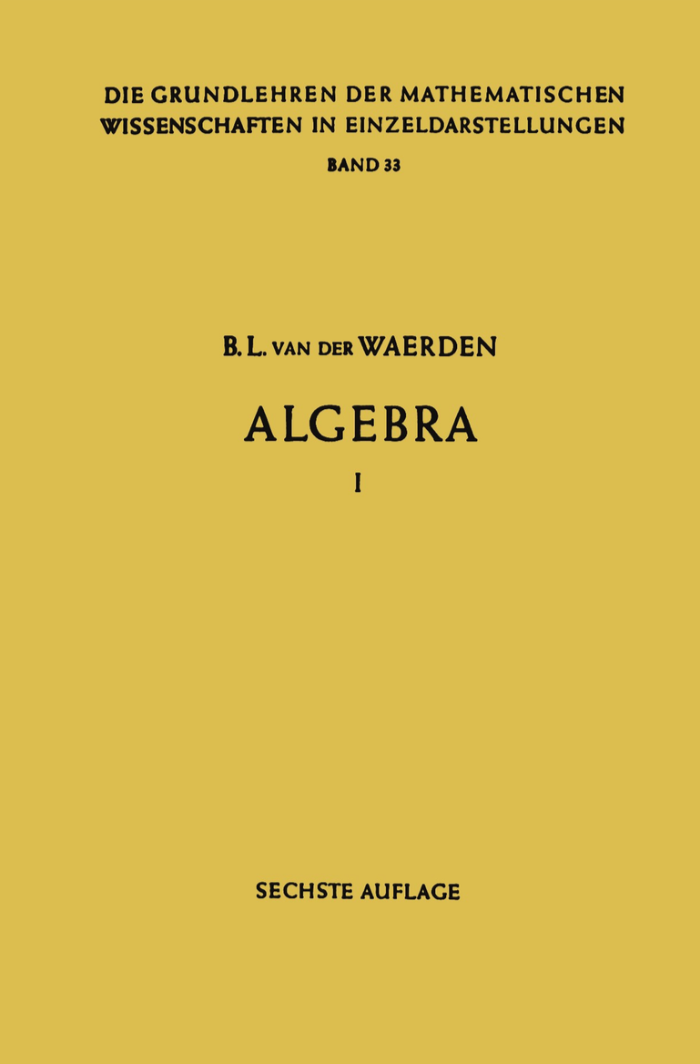 van der Waerden - Algebra