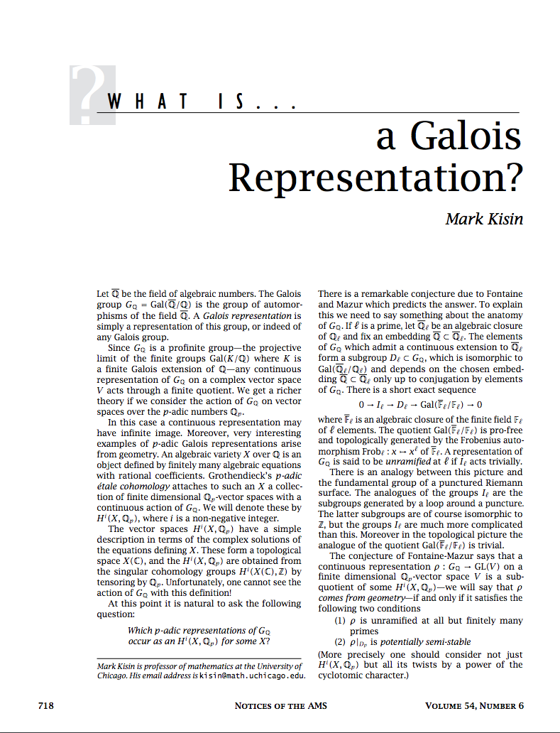 What is a Galois representation?