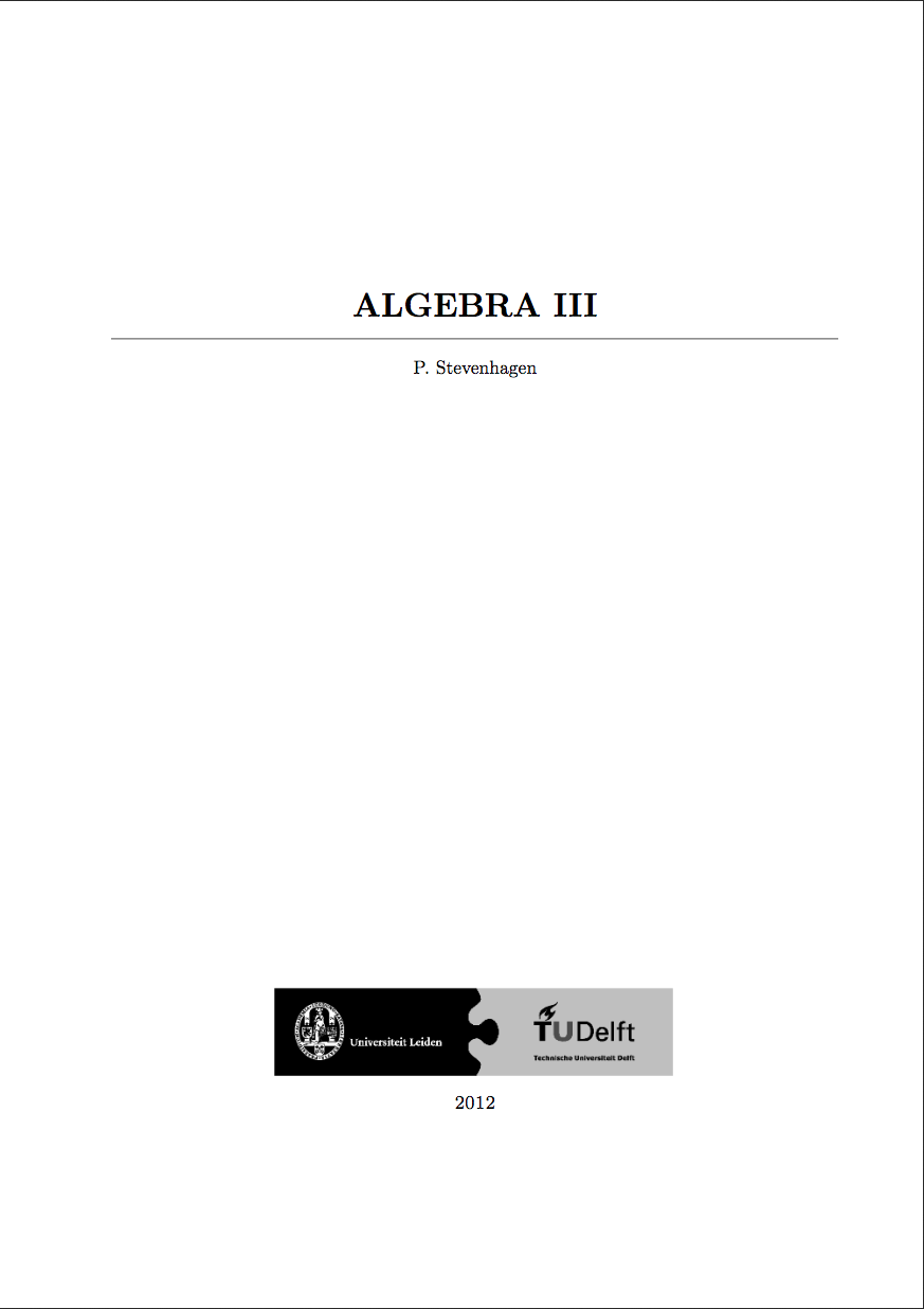 Stevenhagen - Algebra III