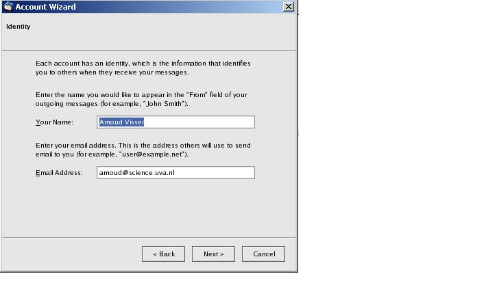 Mail Identity instellingen