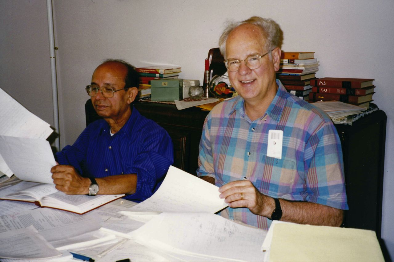 Rahman and Gasper at Gasper's home, 1999