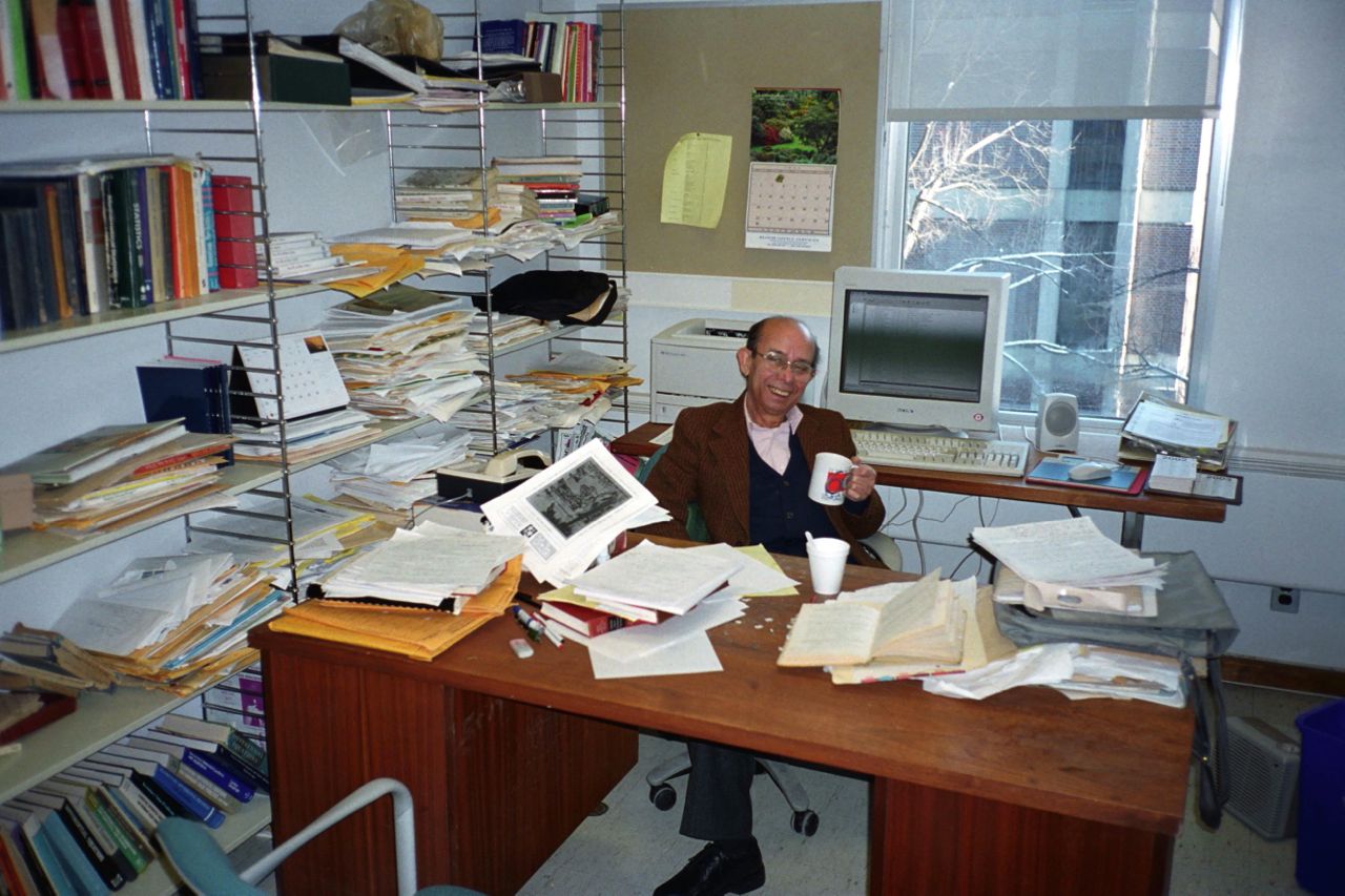Mizan Rahman at office desk in Ottawa, February 2002